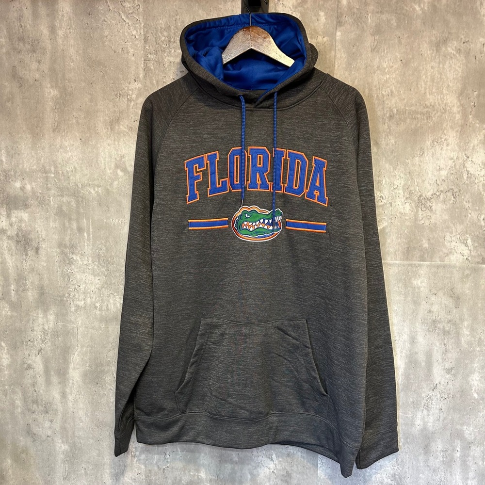 Colosseum Florida Gators Mens Large Hoodie Charcoal Heather Blue DKFH10125HC NEW